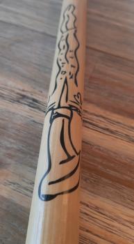 Preview: Ein Paar Rattan Stöcke bedruckt -  kleines Schwert