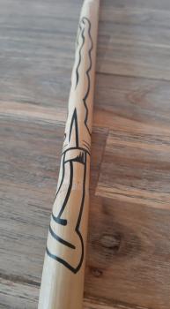 Preview: Einzelner Rattanstock bedruckt - grosses Schwert